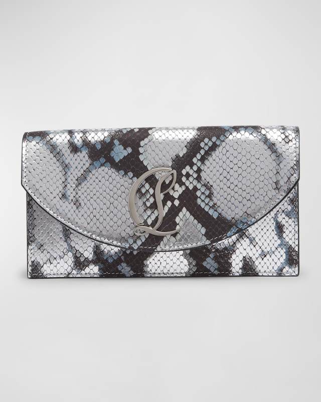 Loubi54 Wallet on Chain in Metallic Amazonia Leather